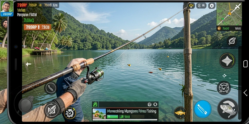 Screenshot gameplay 789RP menampilkan suasana memancing yang seru dan menantang.