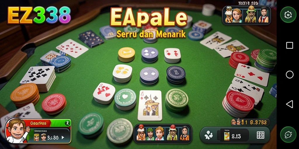 Tampilan gameplay seru EZ338 saat bermain Gaple online.