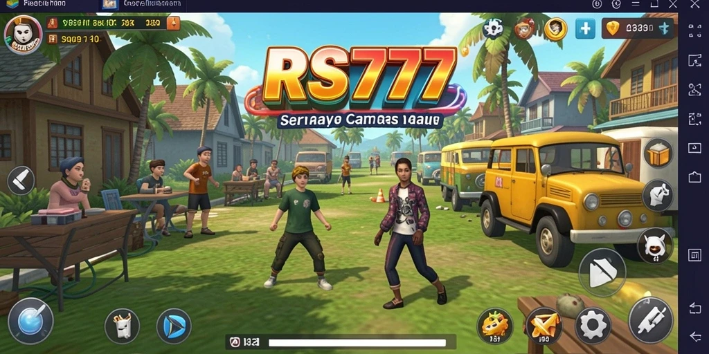 Screenshot gameplay RS777 dengan level penuh warna dan tantangan seru.