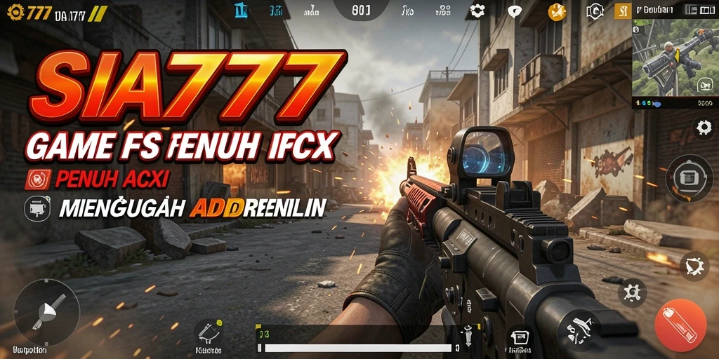 Screenshot SIA777 menampilkan aksi tempur intens dalam permainan FPS.