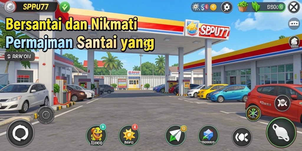 Screenshot gameplay SPBU77 yang menampilkan keseruan bermain casual.