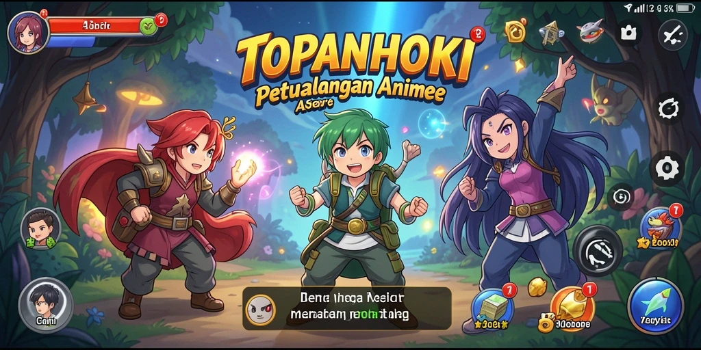Screenshot gameplay dari TOPANHOKI menampilkan aksi karakter Anime yang mendebarkan.